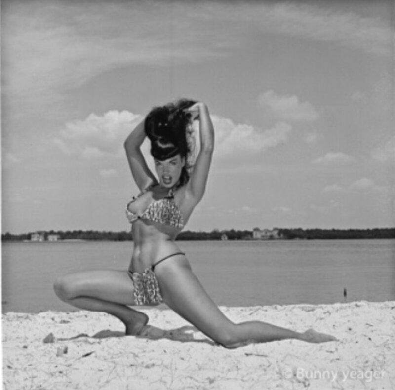 Bunny Yeager, ‘Bettie on Beach’, 1955, Photography, Silver Gelatin Print, Denise Bibro Fine Art