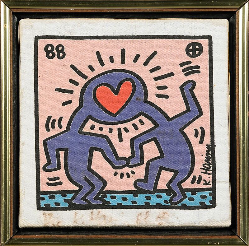 Keith Haring, ‘Untitled (Wedding Invitation)’, 1988, Print, Screenprint in colors on canvas, Rago/Wright/LAMA
