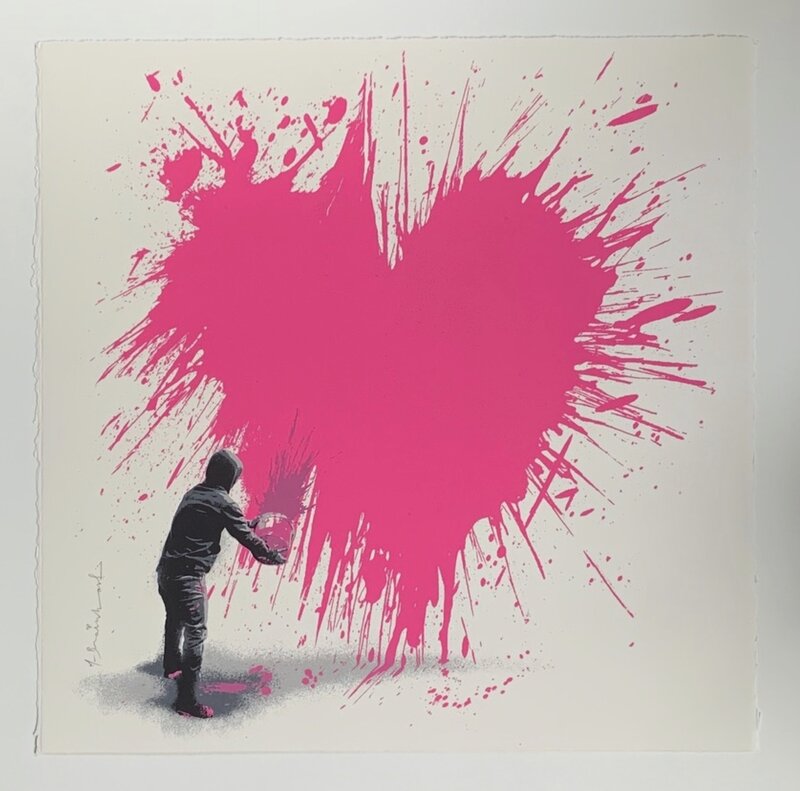 Mr. Brainwash, ‘Secret Admirer (Pink)’, 2013, Print, 4-color screenprint on hand-torn archival art paper, Puccio Fine Art