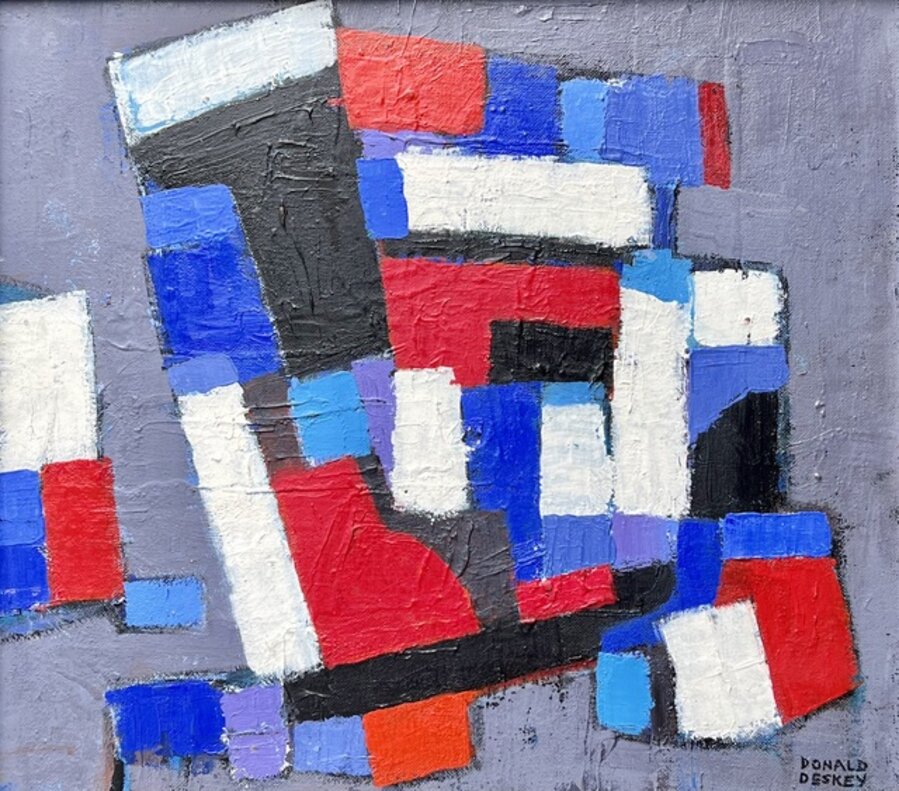 Abstract Mid-20th Century Oil Non Objective NYC Radio City Music Hall 1970s