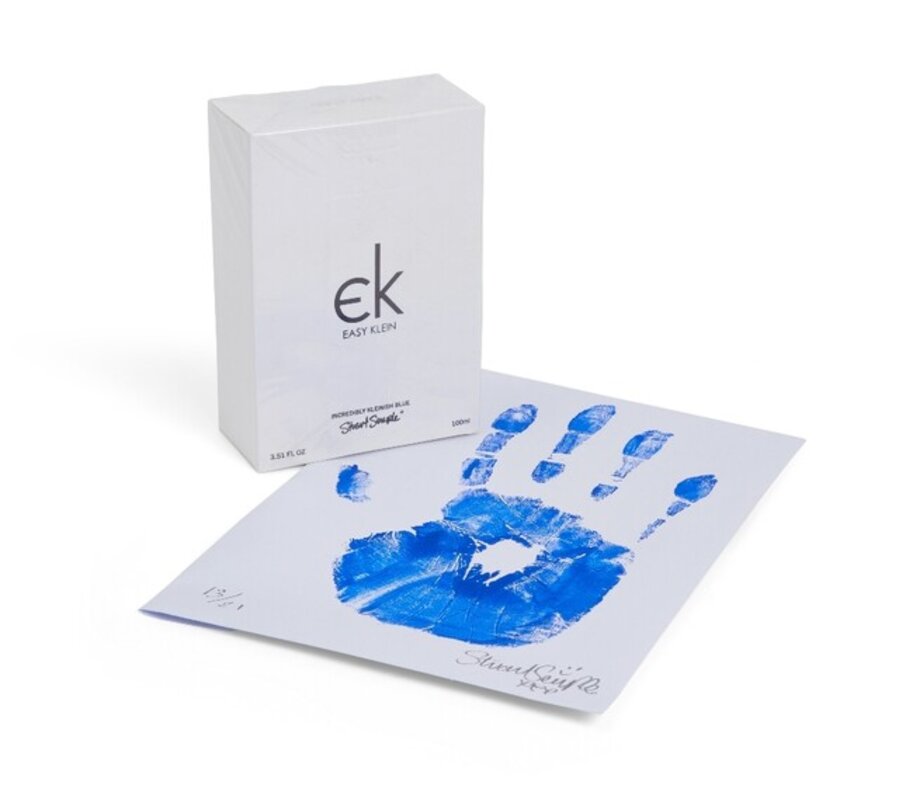 Blue Hand (envelope); 'Easy Klein' (bottle of blue paint); an Exhibition Invite; Stuart Semple, Dulwich Picture Gallery (double-sided folded poster); 'Brighter than Boris' (white paint in tube)