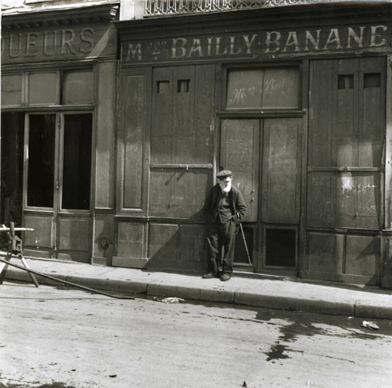 Fritz Henle, ‘Old Man Waiting, Paris’, 1938 / 1973, Photography, Silver print unmounted, Contemporary Works/Vintage Works