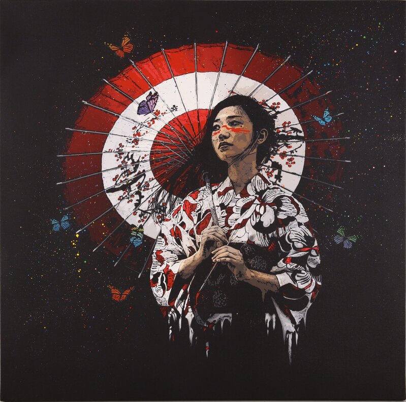 RoamCouch, ‘Nadeshiko’, 2016, Painting, Acrylic, Spraypaint and Gitter on Canvas, Chiswick Auctions