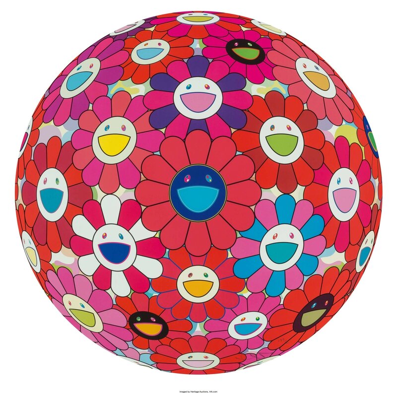 Takashi Murakami, ‘Hey! You! Do you feel what I feel? and Flowerball (3D) - Turn Red! (two works)’, 2014; 2013, Print, Offset lithographs in colors, Heritage Auctions
