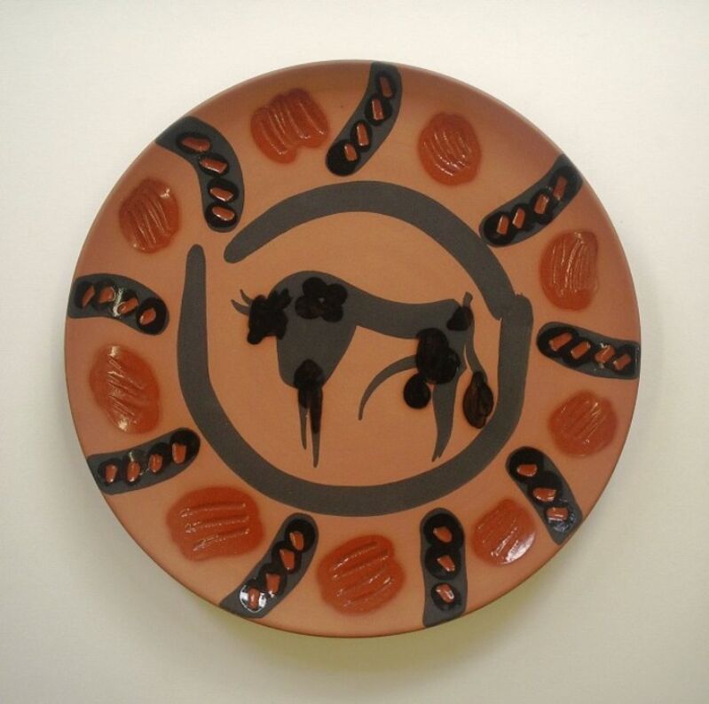 Pablo Picasso, ‘Bull’, 1957, Sculpture, Red earthenware clay plate, edition of 250, A Ramie 529, Nicholas Gallery
