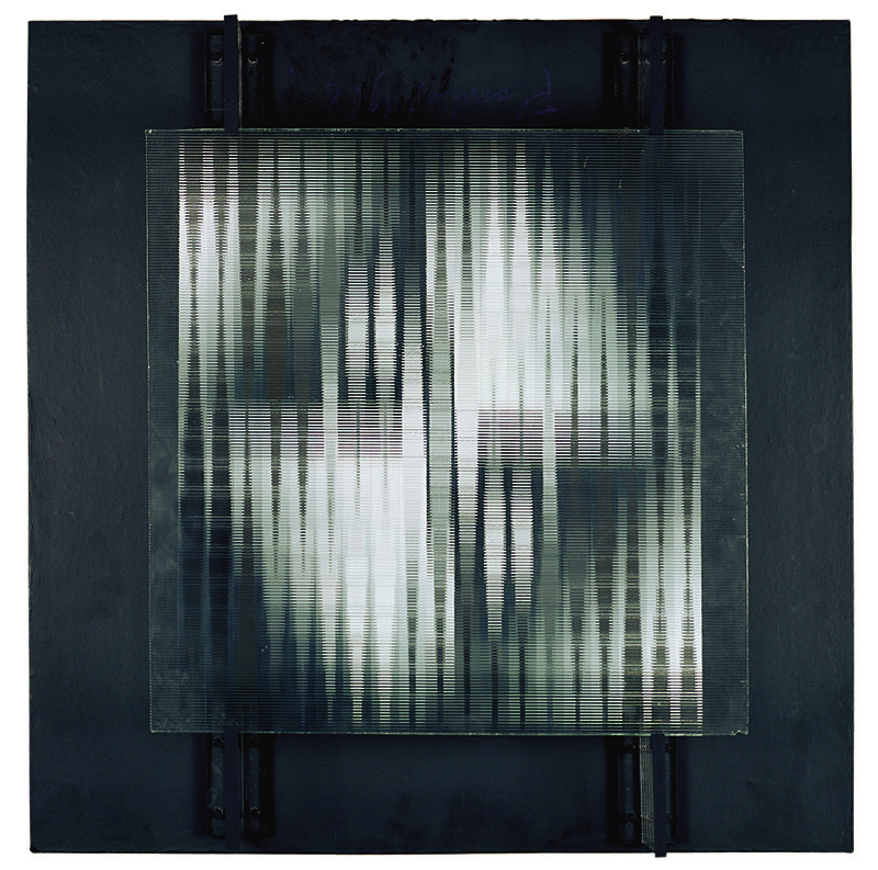 Constantin Flondor, ‘Tensiuni interstițiale [Interstitial Tensions]’, 1968, Tempera, board, rippled glass, Art Encounters Foundation