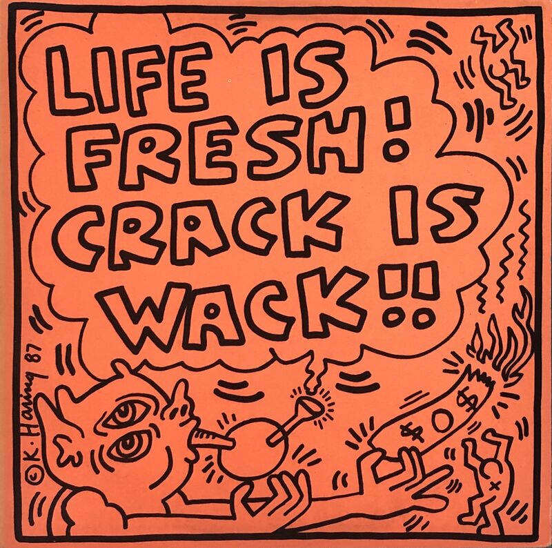 Keith Haring, ‘Keith Haring Crack Is Wack Record Art 1987’, 1987, Print, Offset lithograph on vinyl record jacket, Lot 180 Gallery