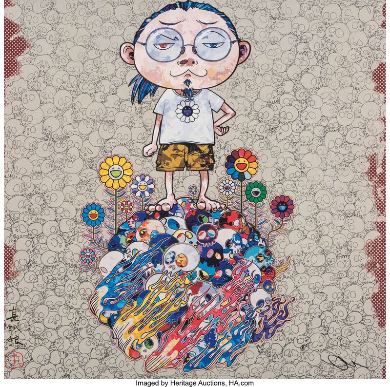Takashi Murakami, ‘Flowers and Death and Me and ...’, 2013, Print, Offset lithograph in colors on smoothe wove paper, Heritage Auctions
