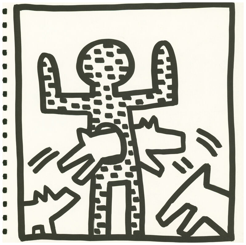 Keith Haring, ‘Keith Haring (untitled) angel lithograph 1982 (Keith Haring prints)’, 1982, Ephemera or Merchandise, Offset lithograph, Lot 180 Gallery