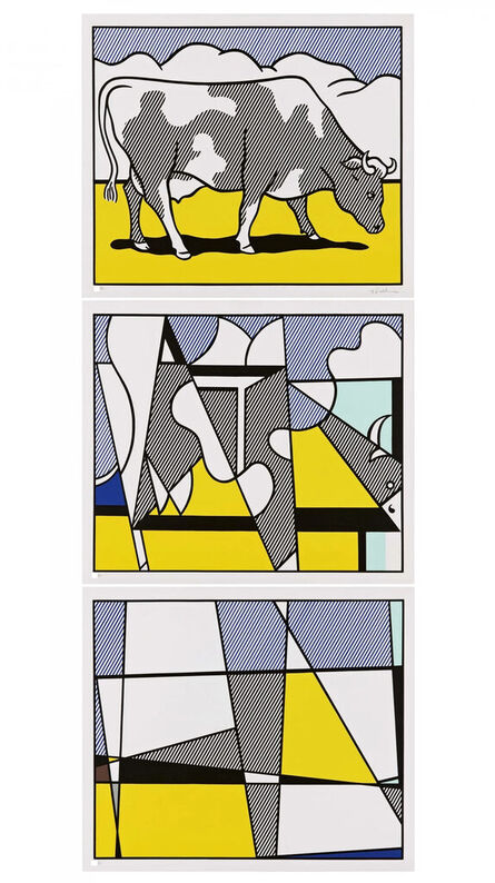 Roy Lichtenstein, ‘Cow Triptych (Cow Going Abstract)’, 1982