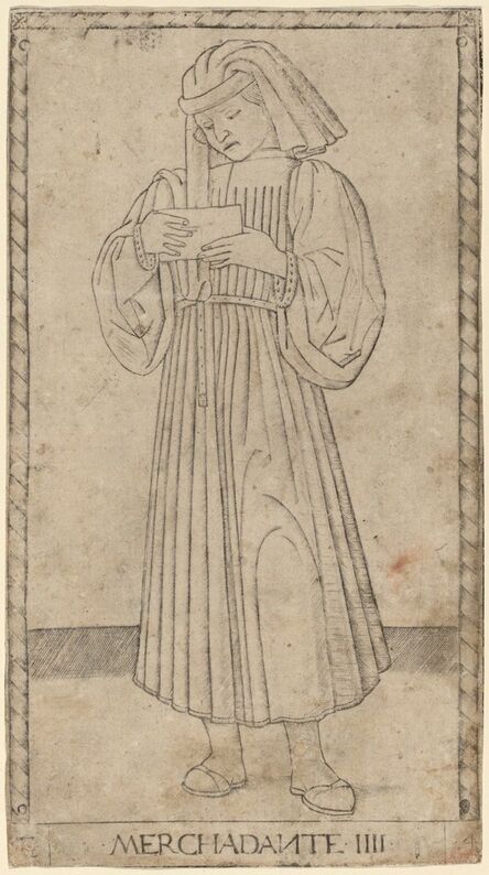 Master of the E-Series Tarocchi, ‘Merchadante (Merchant)’, ca. 1465