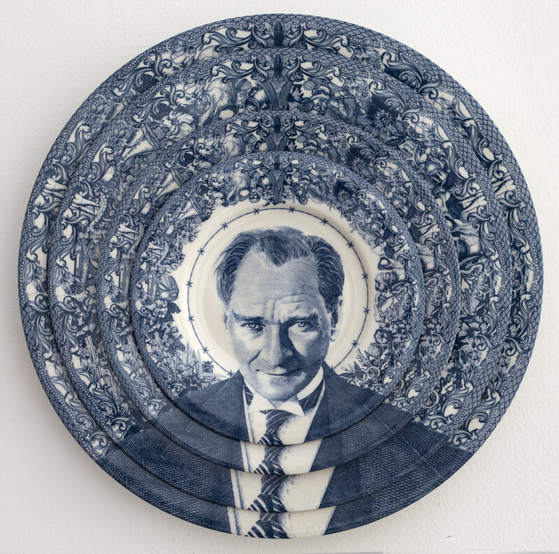Carlos Aires, ‘Gastric Icon IV, Turkey Ataturk’, 2021, Sculpture, Porcelain glassed plates, magnets, Zilberman Gallery