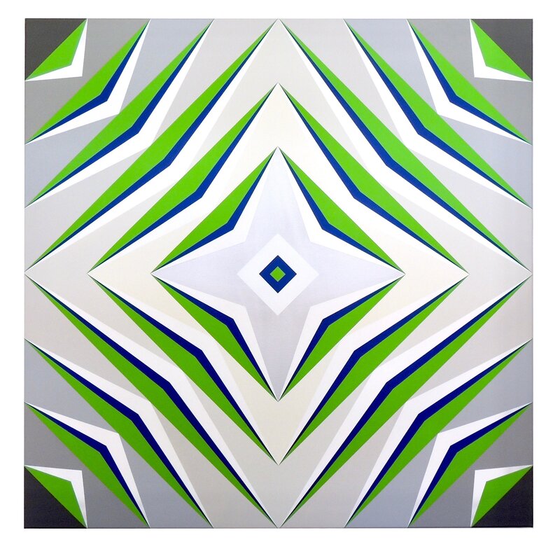 Flix, ‘Frequency Green-Blue’, 2019, Painting, Acrylic on canvas, Ranivilu Art Gallery