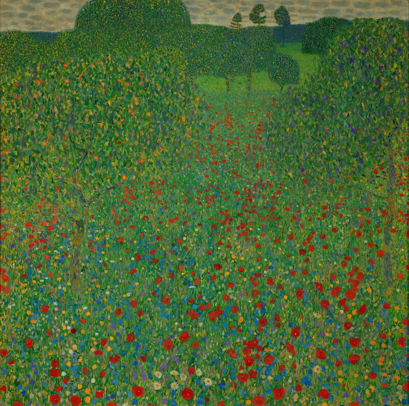 Gustav Klimt, ‘A Field of Poppies’, 1907, Painting, Oil on canvas, Erich Lessing Culture and Fine Arts Archive