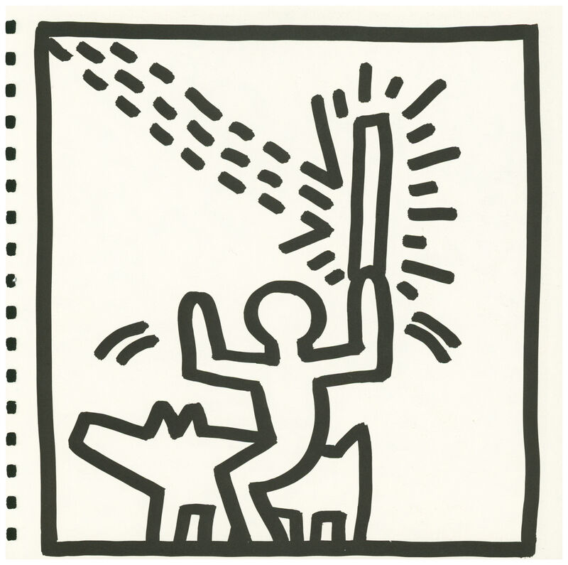 Keith Haring, ‘Keith Haring (untitled) figurative lithograph 1982 (Keith Haring prints)’, 1982, Ephemera or Merchandise, Offset lithograph, Lot 180 Gallery