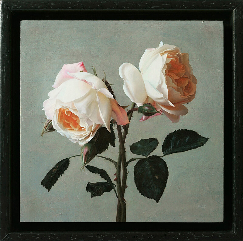 Jane Beharrell, ‘Two Roses’, 2021, Painting, Oil on Panel, ARCADIA CONTEMPORARY
