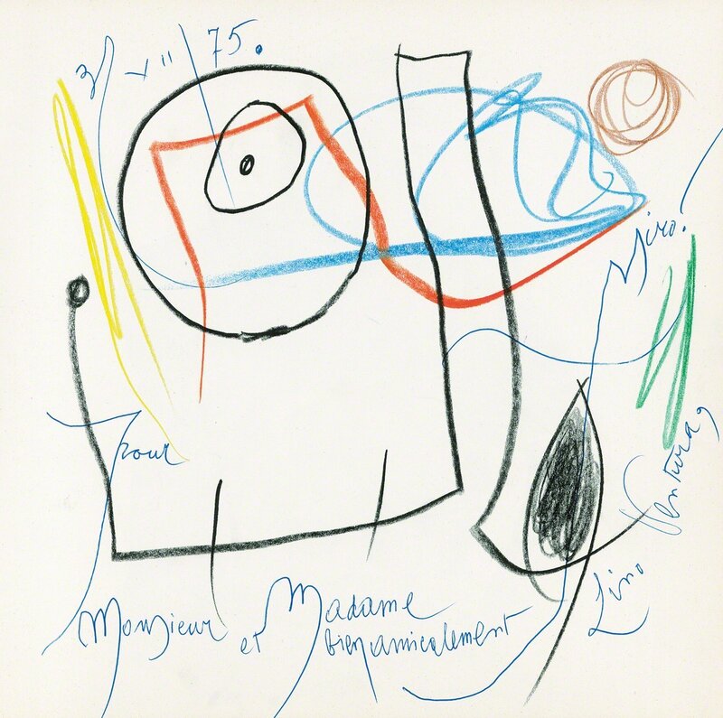 Joan Miró, ‘untitled’, 1975, Drawing, Collage or other Work on Paper, Book with wax crayon drawing, Galerie Boisseree