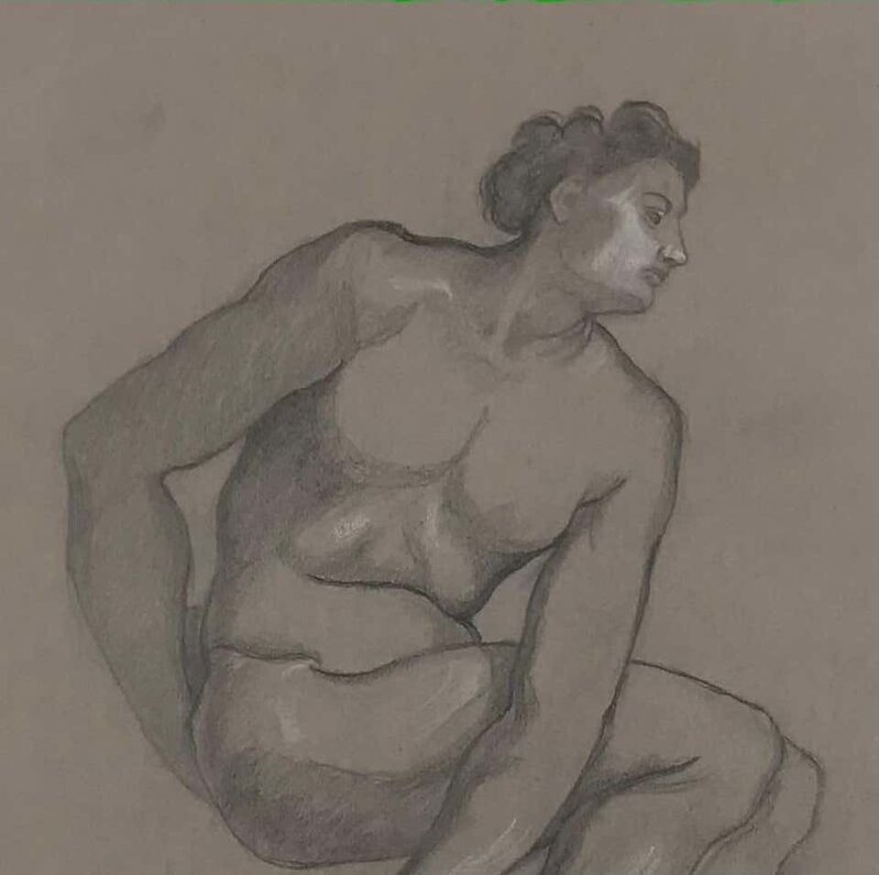 Luigi Russolo, ‘Male Nude’, 1908-9, Drawing, Collage or other Work on Paper, Pencil on Paper, Wallector