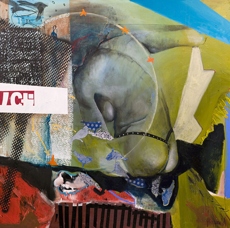 Dorothy Fitzgerald, ‘ near the train’, 2013, Mixed Media, Oil and Mixed Media on canvas, Resource Art