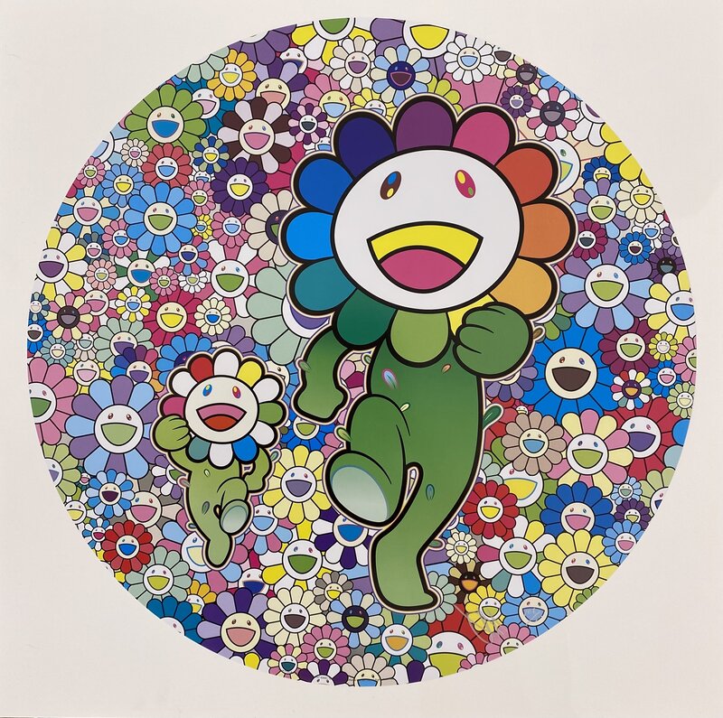 Takashi Murakami, ‘Rum Pum Pum in a Field of Flowers!’, 2022, Print, Offset print, cold stamp and high gloss varnishing, Buronzu Gallery