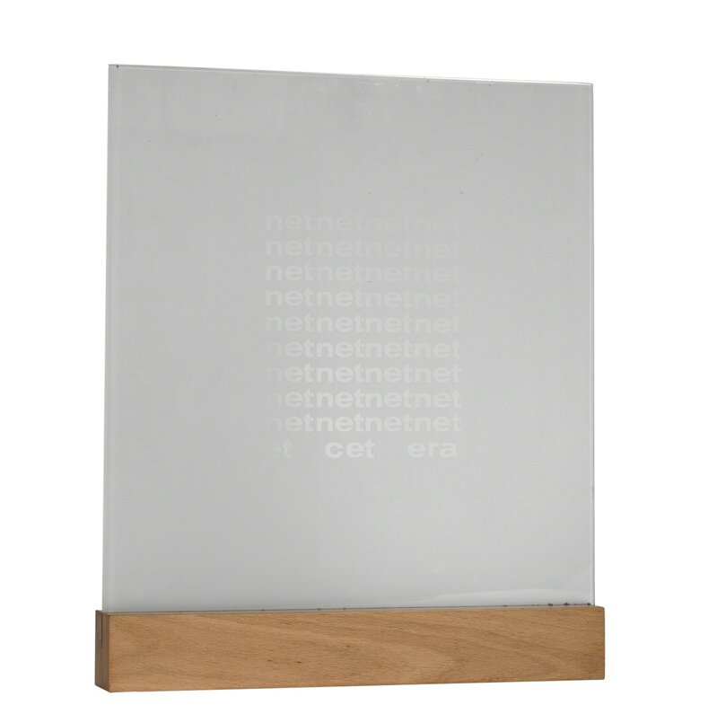 Ian Hamilton Finlay, ‘Net/Net’, circa 1968, Print, Etched glass on wooden base, Forum Auctions