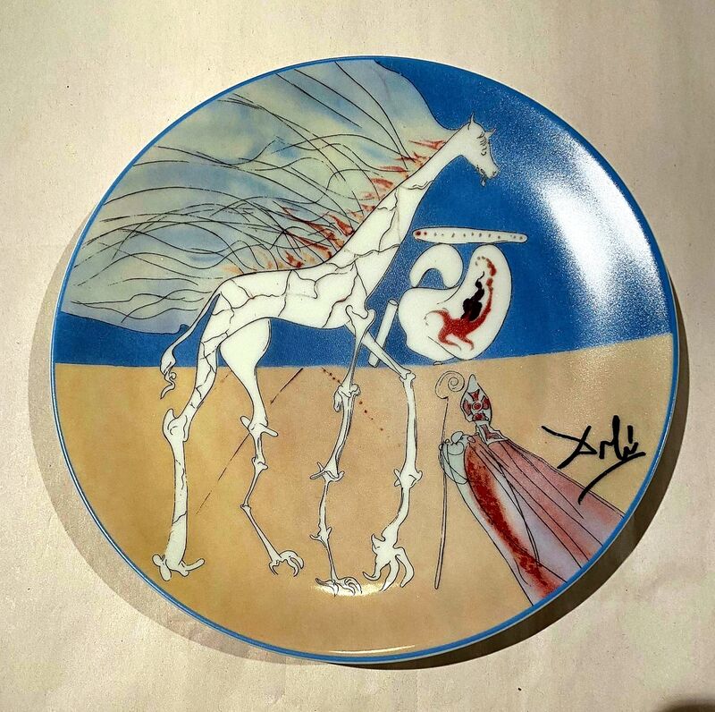 Salvador Dalí, ‘Girafe Saturnienne’, 1984, Design/Decorative Art, Limoges porcelain plate, Samhart Gallery