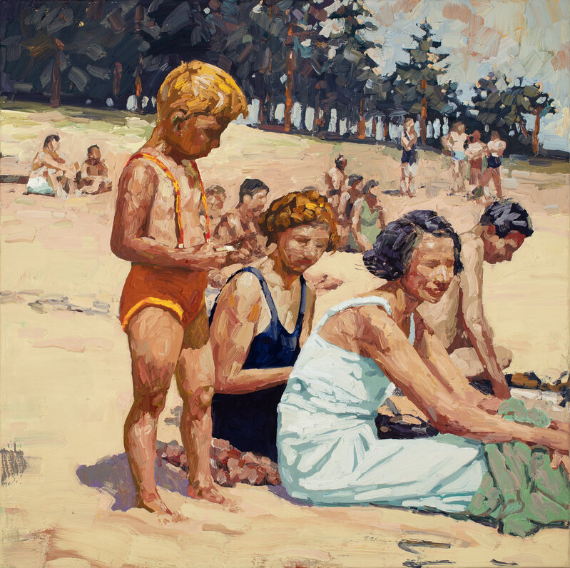 Tor-Arne Moen, ‘Beach, Suspenders and Ice Cream’, 2020, Painting, Egg Oil Tempera on Canvas, RJD Gallery