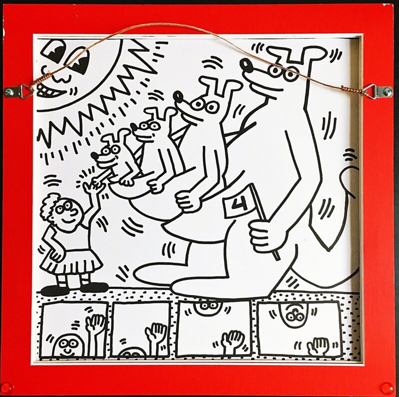 Keith Haring, ‘Coloring Book (Two Plates)’, 1986, Print, Two offset lithographs on one two sided sheet Framed., Alpha 137 Gallery Gallery Auction