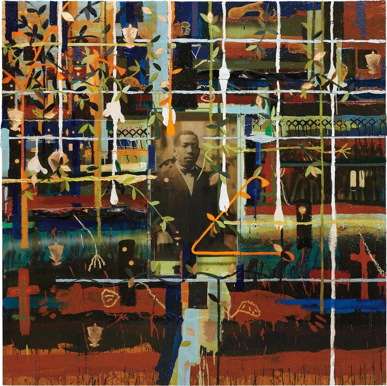 Radcliffe Bailey, ‘Solemn Journey’, 1998, Mixed Media, Acrylic, oilstick and resin on wood, Phillips