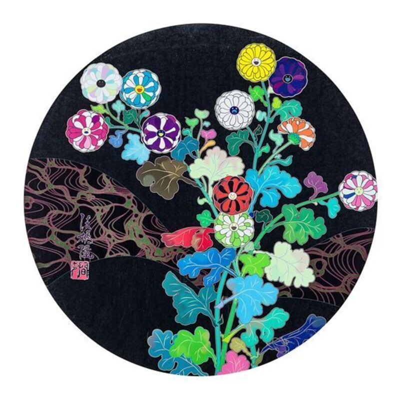 Takashi Murakami, ‘Kansei: wildflowers glowing in the night ’, 2014, Print, Offset print with cold-stamp, Ode to Art