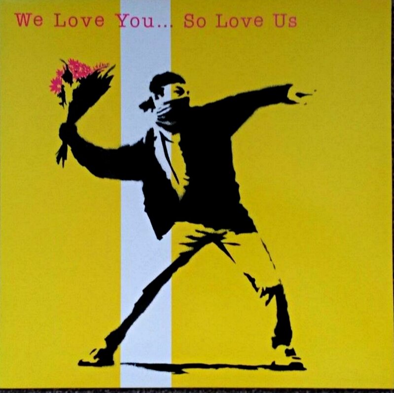 Banksy, ‘We Love You So Love Us Album & LP’, 2000, Mixed Media, Two-sided Silkscreen on album jacket with vinyl LP inside., Alpha 137 Gallery Gallery Auction