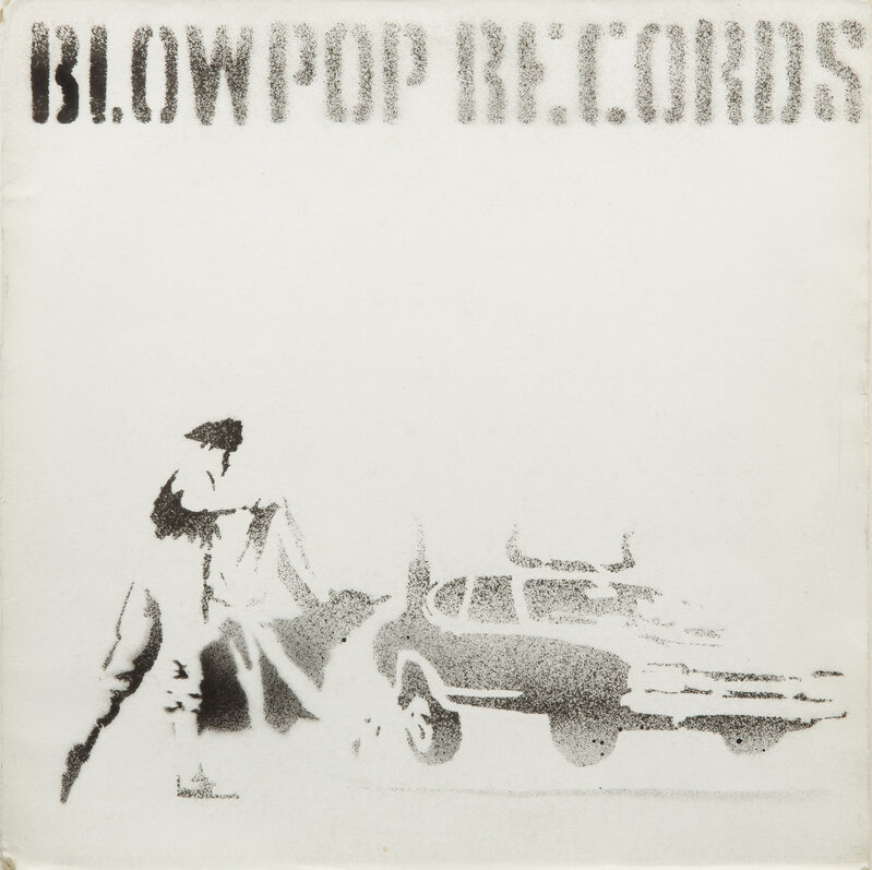 Banksy, ‘Blowpop Records’, ca. 1999, Mixed Media, Aerosol on cardboard (with accompanying record), Julien's Auctions