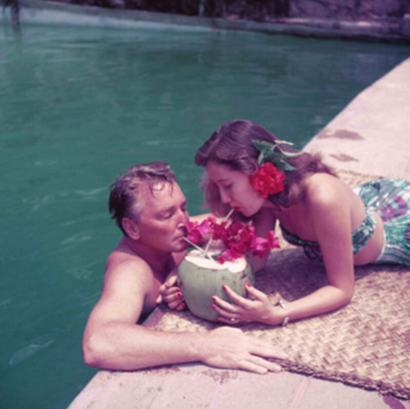 Slim Aarons, ‘Coconut Cocktail, 1952: Teddy Stauffer and a friend share a drink from a coconut shell, Acapulco, Mexico’, 1952, Photography, C-Print, Staley-Wise Gallery