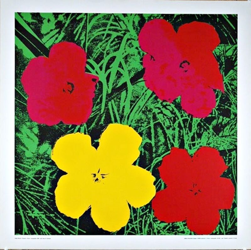 Andy Warhol, ‘Flowers (Red and Yellow)’, 1970, Print, Silkscreen poster on linen canvas backing. unframed., Alpha 137 Gallery Gallery Auction