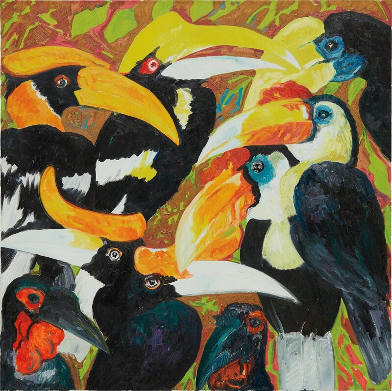 Hunt Slonem, ‘Hornbills’, 1986, Painting, Oil on canvas, Phillips