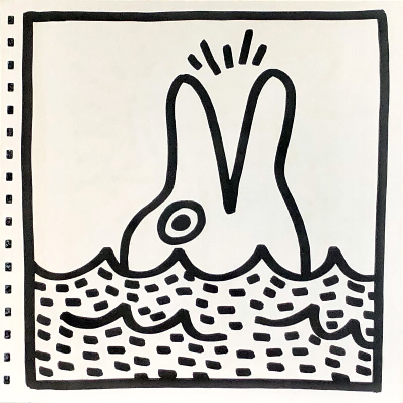 Keith Haring, ‘Keith Haring (untitled) Dolphin lithograph ’, 1982, Print, Offset lithograph, Lot 180 Gallery
