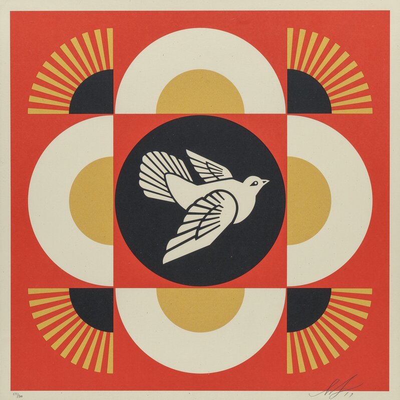 Shepard Fairey, ‘Dove Geometric (Red, Gold, and Cream) (three works)’, 2017, Print, Screenprints in colors along lower edge, Heritage Auctions