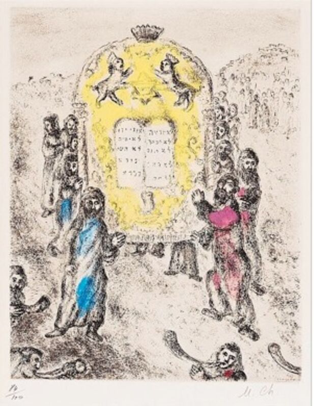 Marc Chagall, ‘Josue Arme Par L'Eternel’, ca. 1930, Print, Hand colored etching on Arches paper,, Alessandro Berni Gallery