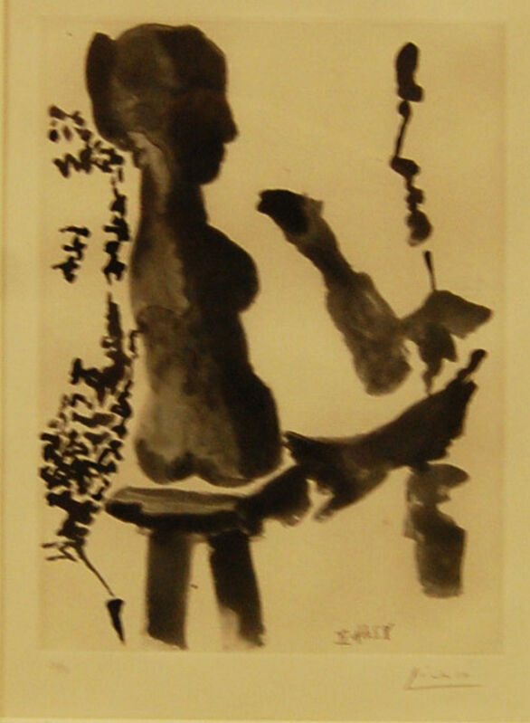 Pablo Picasso, ‘Sculpteur devant sa sellette avec un spactateur ’, 1965, Print, Aquatint on paper, Baterbys