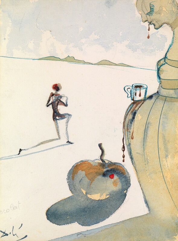 Salvador Dalí, ‘Chocolat’, 1966, Drawing, Collage or other Work on Paper, Watercolour with pen & ink on paper, Waterhouse & Dodd