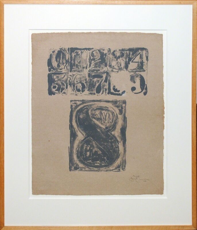Jasper Johns, ‘0-9: Plate 8’, 1963, Print, Original Working Proof Lithograph in gray, on Angoumaois paper, Contessa Gallery