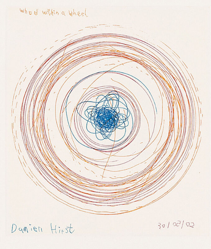 Damien Hirst, ‘Wheel within a wheel (from In a Spin, the Action of the World on Things, Volume I)’, 2002, Print, Etching in colour, Weng Contemporary