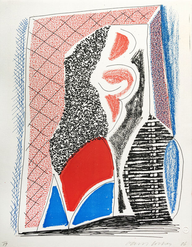 David Hockney, ‘Red, Blue & Wicker’, 1986, Print, Home made print on 120g Arches rag paper executed on an office color copy machine, Oliver Clatworthy Gallery Auction