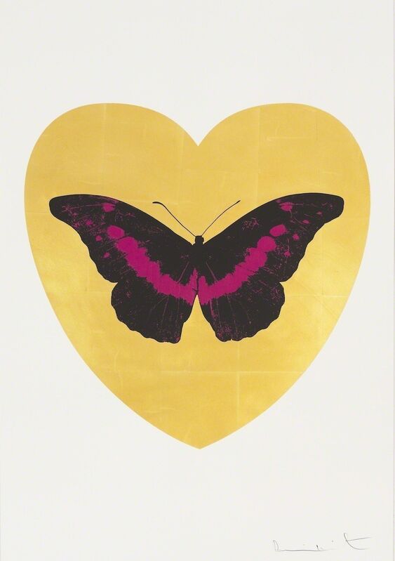 Damien Hirst, ‘I Love You - gold leaf, black, cool gold ’, 2015, Print, Gold leaf and 2 colour foil block on Somerset Satin 410gsm. Edition of 14. Signed and numbered., Paul Stolper Gallery