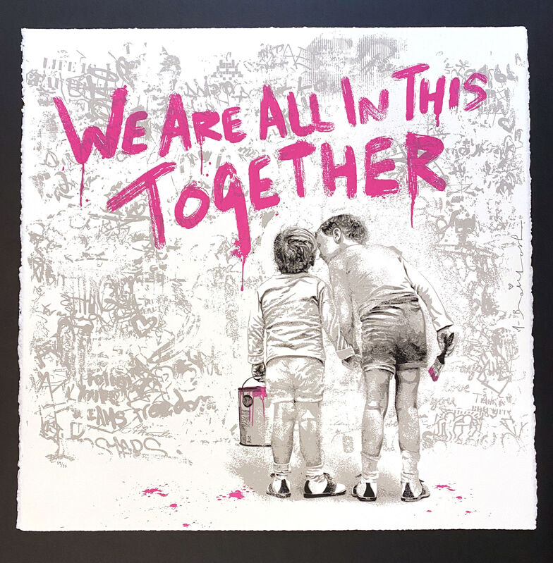 Mr. Brainwash, ‘We Are All In This Together (Pink)’, 2020, Print, Silkscreen, Georgetown Frame Shoppe