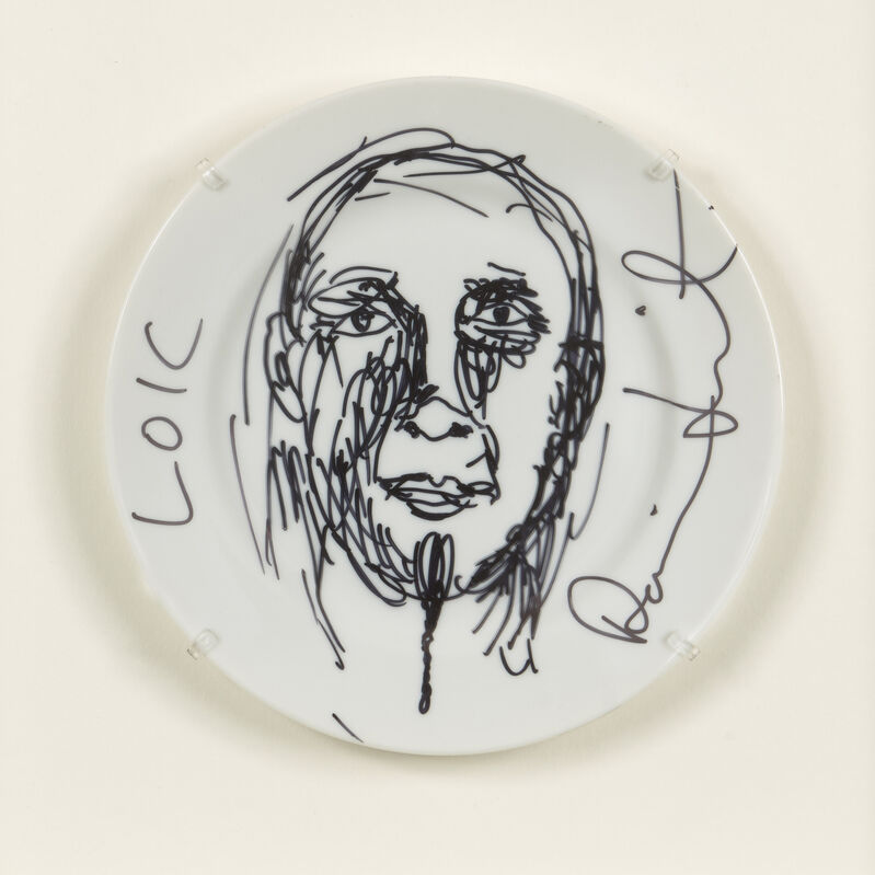 Damien Hirst, ‘Untitled (sketch plate)’, Design/Decorative Art, Ceramic plate with hand-drawn sketch in black ink, Roseberys