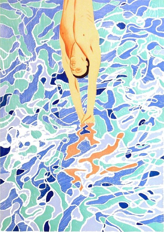David Hockney, ‘The Diver’, 1972, Print, 1972 Olympic Games original Poster, AYNAC Gallery