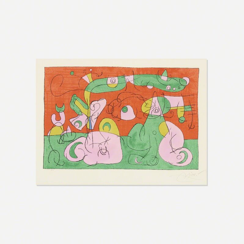 Joan Miró, ‘Bougrelas et Sa Mere (from the Ubu Roi portfolio)’, 1966, Print, Lithograph on Arches paper, Rago/Wright/LAMA