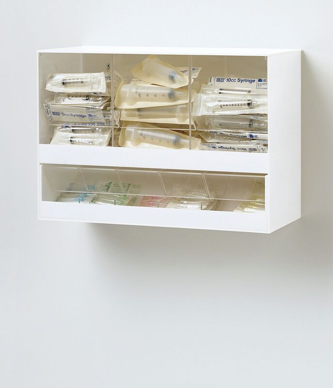 Damien Hirst, ‘Love Will Tear Us Apart’, 1995, Mixed Media, Acrylic syringe dispenser, needles, syringes and packaging, Phillips