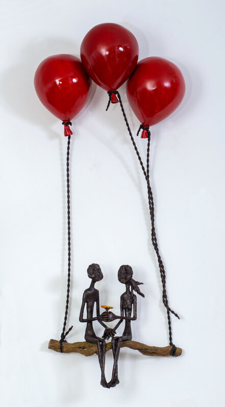 Ruth Bloch, ‘Blossoming with 3 red balloons’, 2020, Sculpture, Bronze, Expressions Art Gallery 